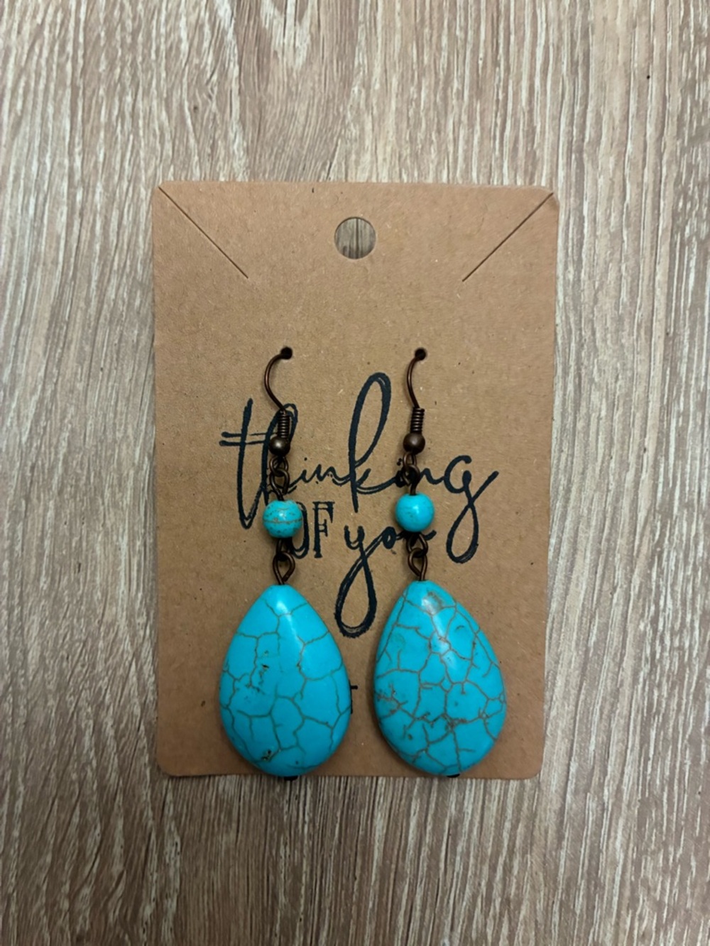 Turquoise Teardrop Dangle Earrings - Thinking of You